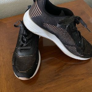 Bob’s by Skechers sneakers size 8.  Black with copper/rose gold details.